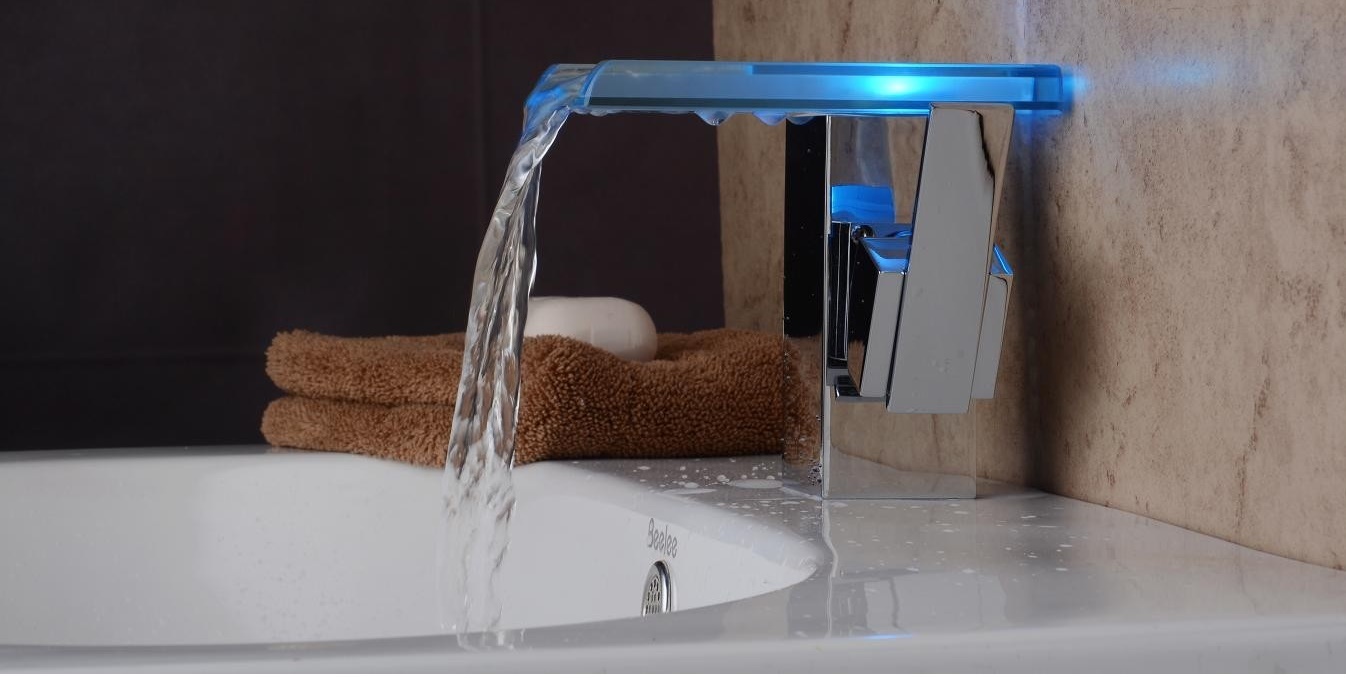 Bathroom faucet with led light